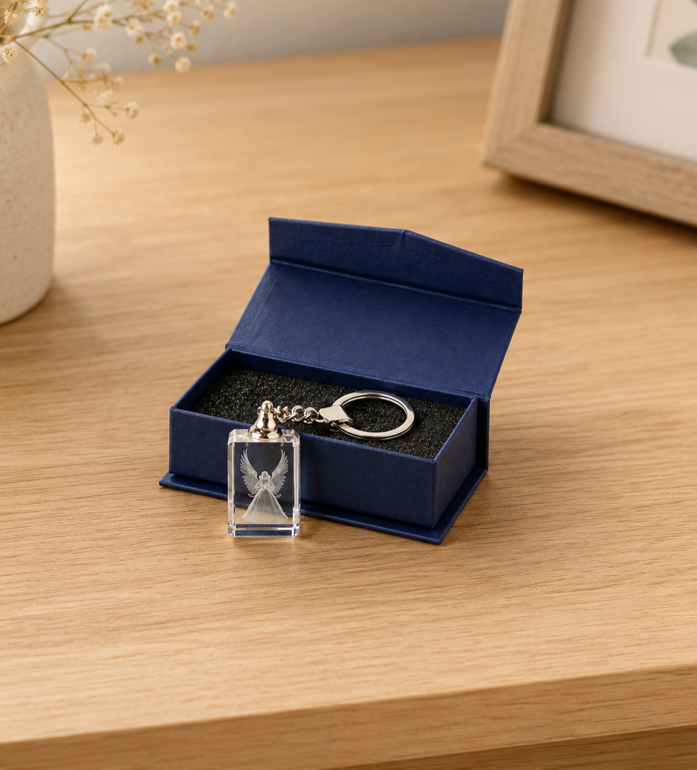 Crystal Guardian Angel Keyring - Boxed