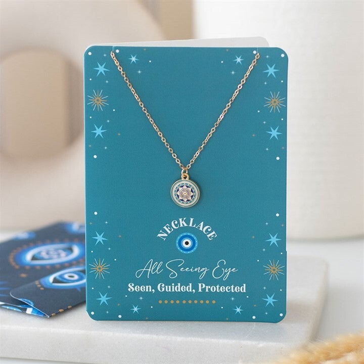 All Seeing Eye Greetings Card Necklace