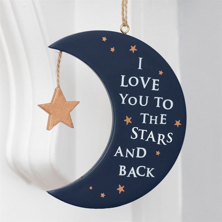 'I love you to the stars and back' Hanging Sign