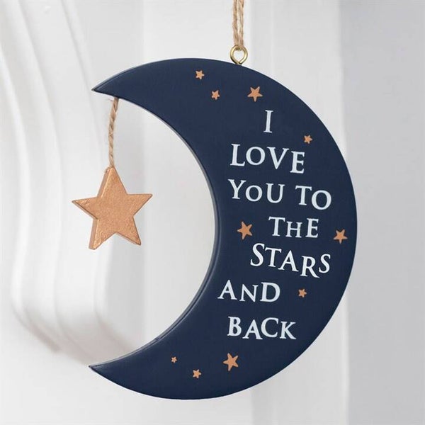 'I love you to the stars and back' Hanging Sign