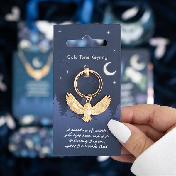 Night Flight Gold Owl Keyring