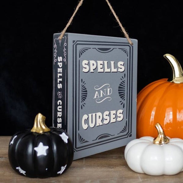 Spells & Curses Wooden Hanging Sign