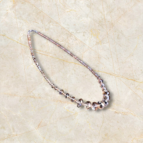 Champagne Faceted Glass Bead Necklace