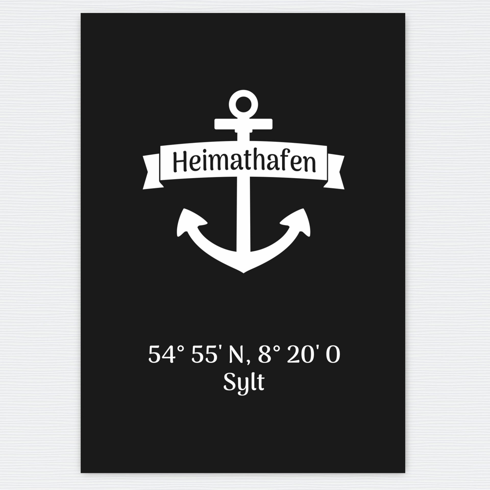 Heimathafen Sylt - schwarzer Karton