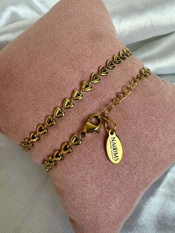 Armband Linked Hearts - Goudkleurig