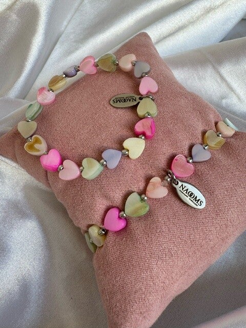 Armband Pastel Hearts - Zilverkleurig