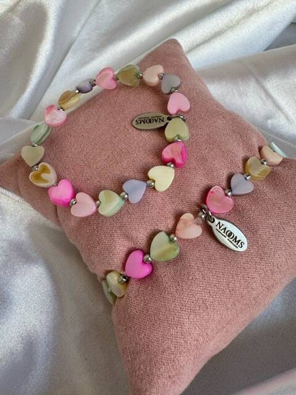 Armband Mother & Daughter Pastel Hearts Set - Zilverkleurig