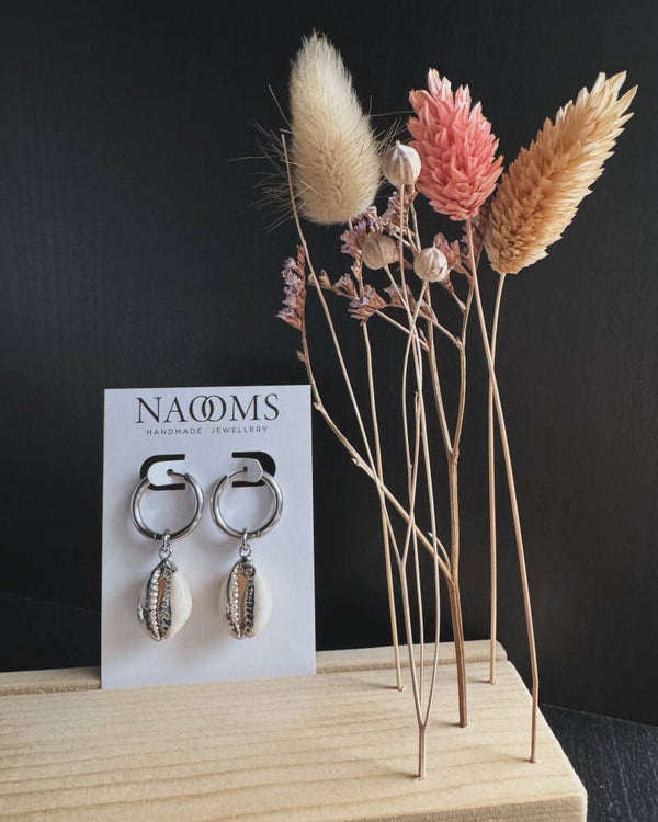 Oorbellen Kauri Shell Hoops - Zilverkleurig