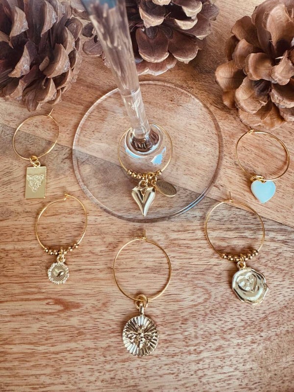Wijnglas hangers - Mixed Gold