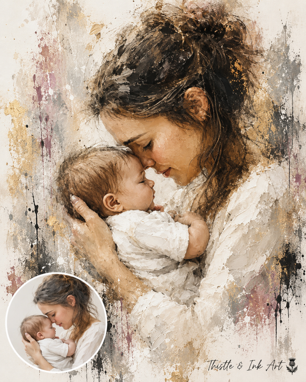 A Mother’s Love – Personalised Mum & Baby Portrait