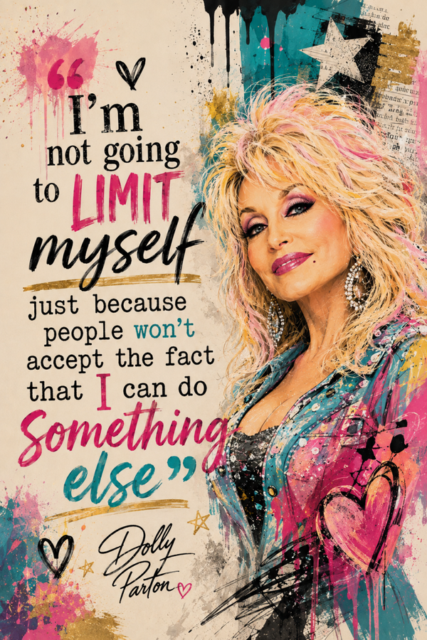 Dolly Parton – I’m Not Going to Limit Myself Quote Art Print