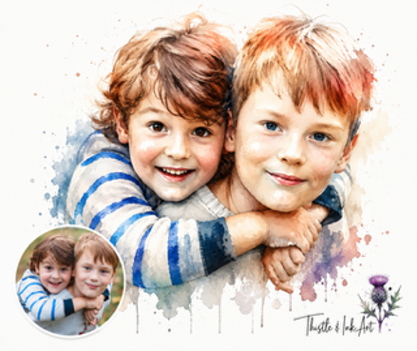 Together Forever – Personalised Sibling Portrait