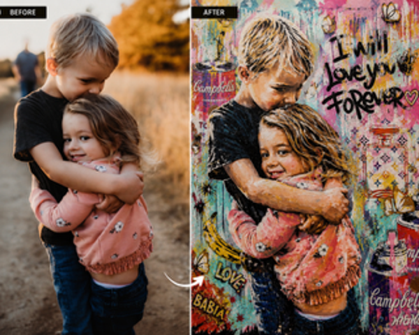 From Photo to Art – Personalised Family Portrait