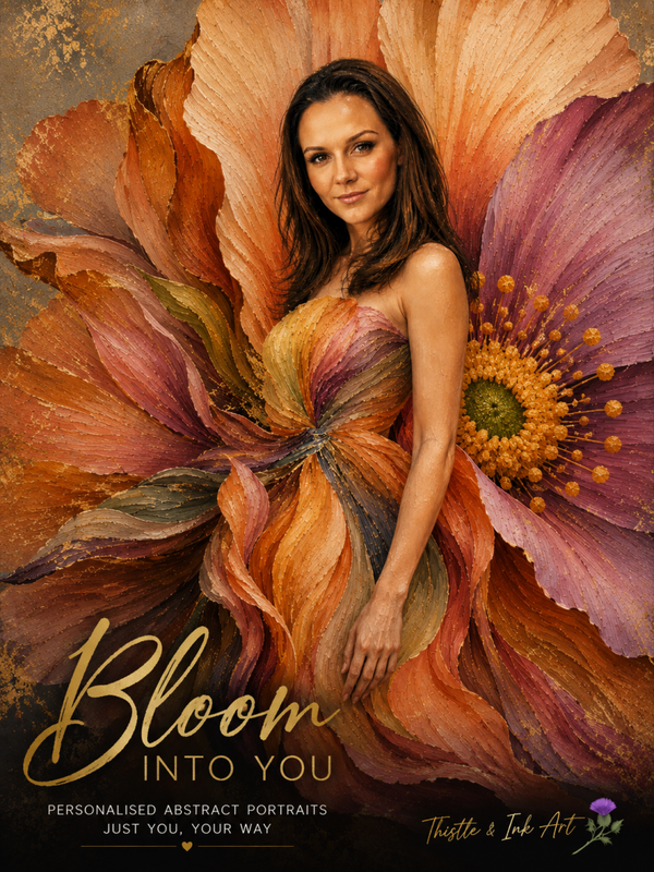 Personalised Floral Portrait from Photo | Thistle & Ink Art