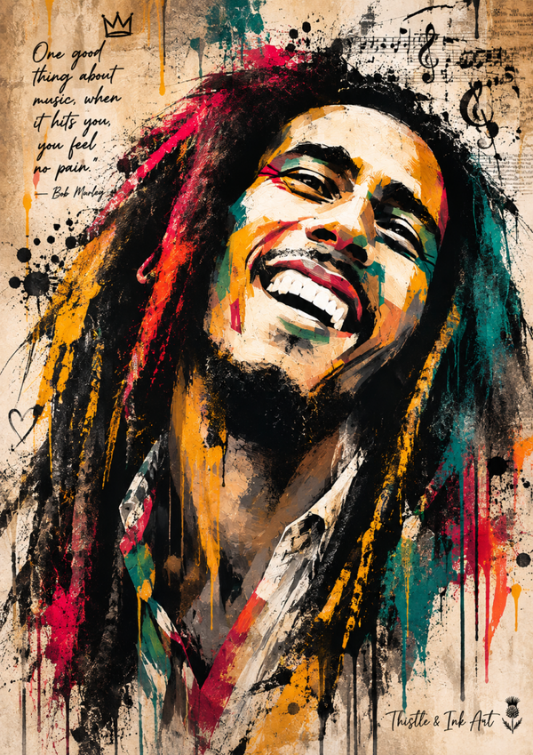 Bob Marley Art Print – Feel No Pain