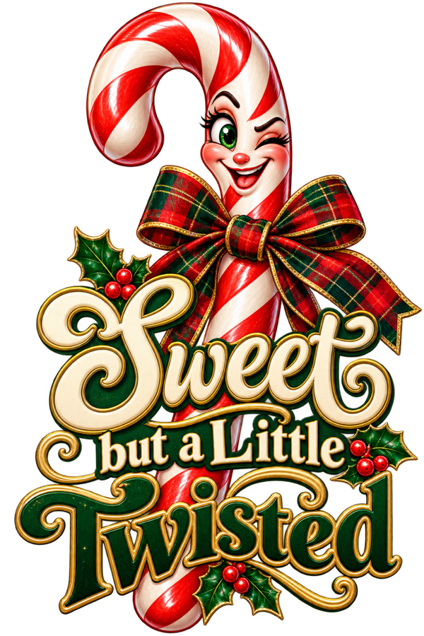 Sweet but a Little Twisted – Christmas Candy Cane PNG