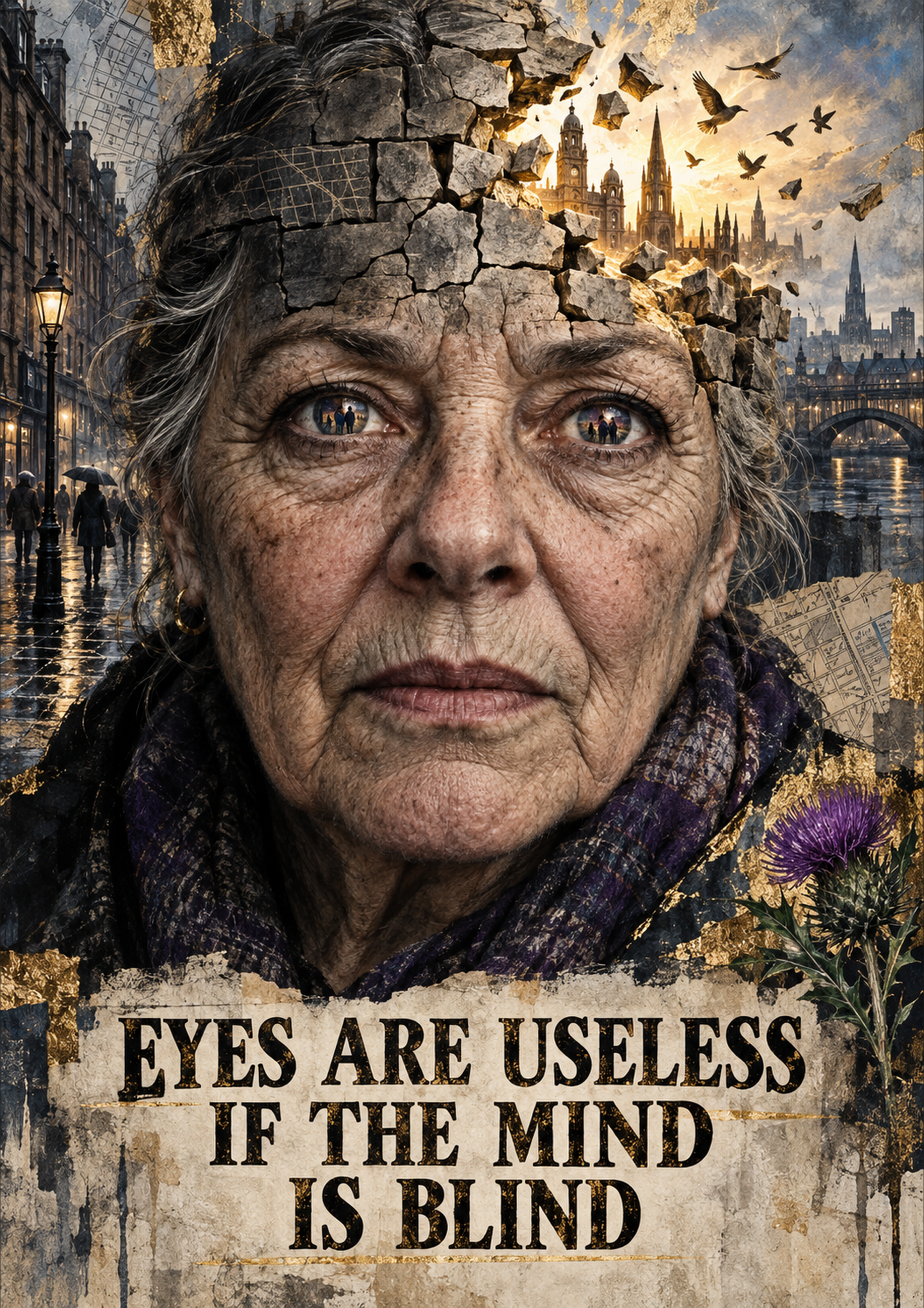 Eyes Are Useless If the Mind Is Blind – Glasgow Inspirational Art Print