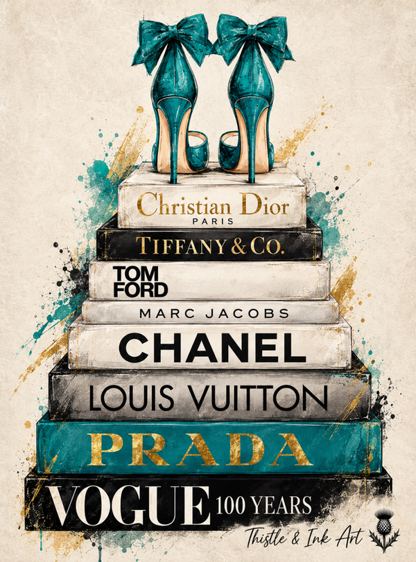 Fashion Icons – Books & Heels Art Print