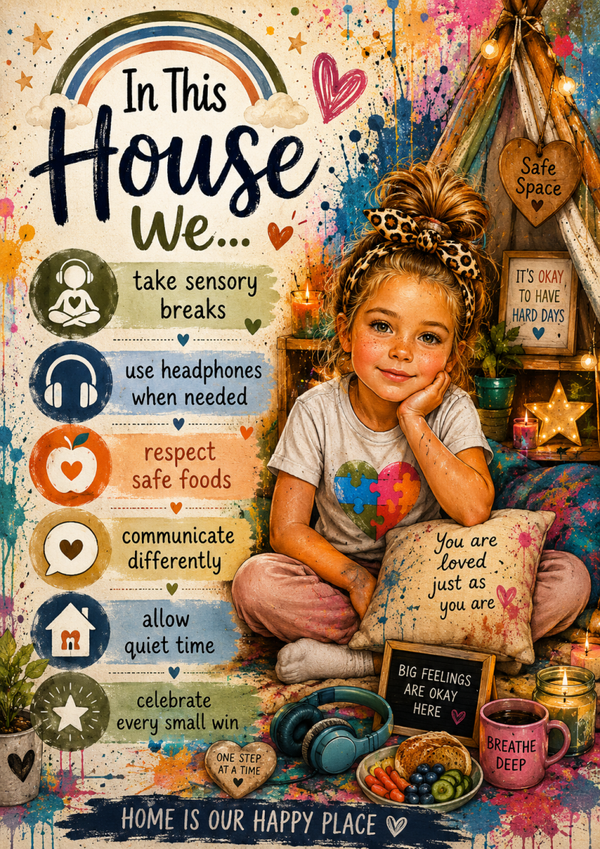 In This House We Celebrate You – Personalised Neurodiversity Print