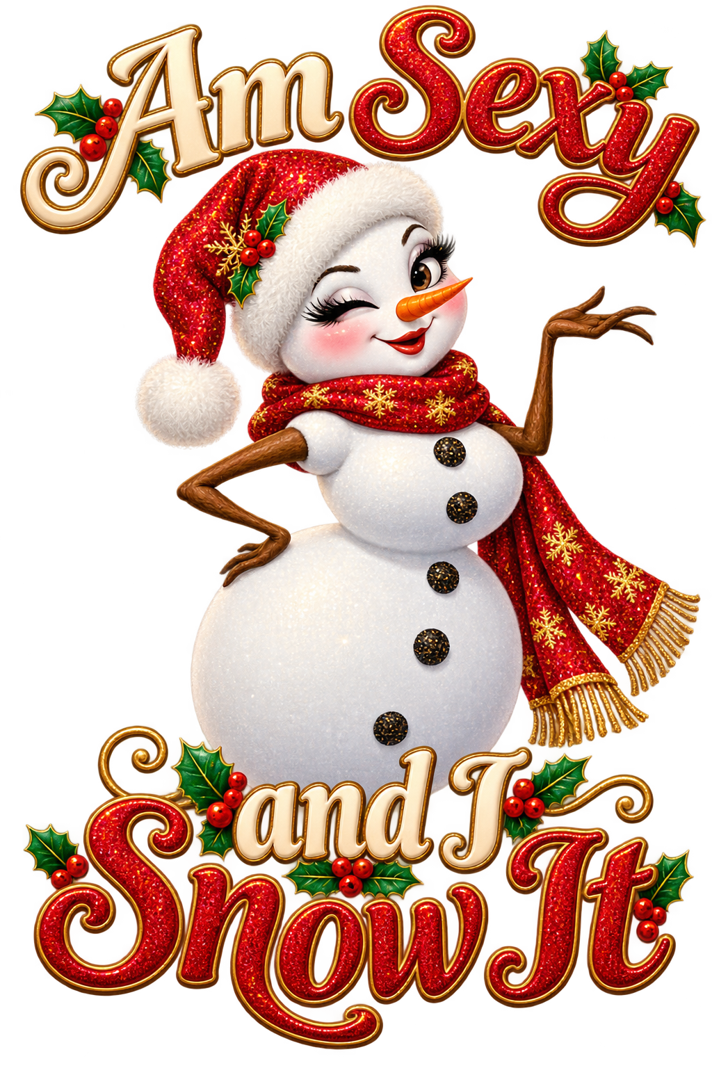 Am Sexy and I Snow It – Glamorous Snowwoman Christmas PNG