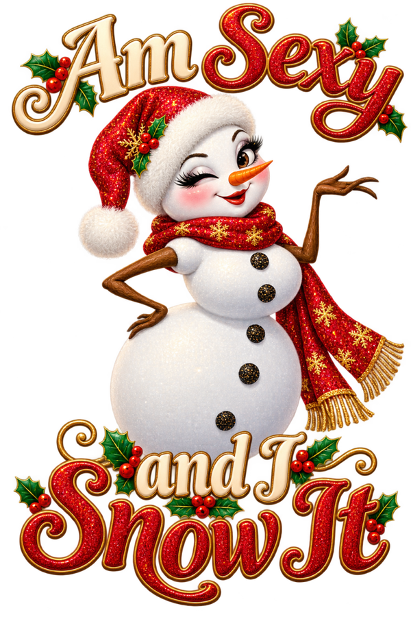 Am Sexy and I Snow It – Glamorous Snowwoman Christmas PNG