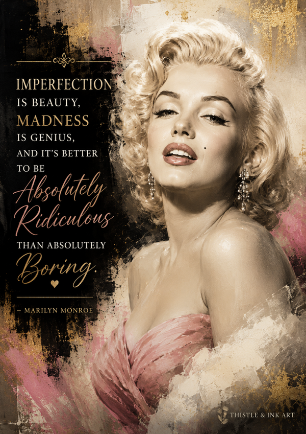 Marilyn Monroe Inspired – Imperfection Is Beauty | Inspirational Digital Wall Art