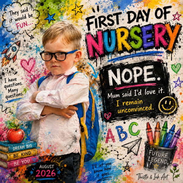 Nursery Nope! – Personalised First Day Print