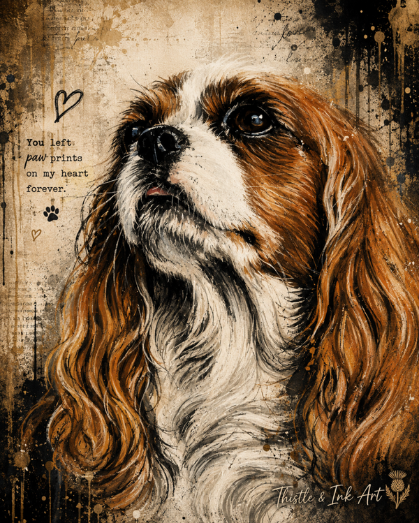 Paw Prints on My Heart – Personalised Pet Portrait