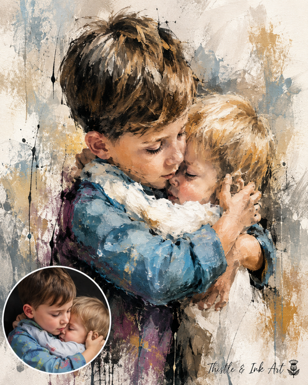 Personalised Brothers in arms – Your Photo Reimagined as Art