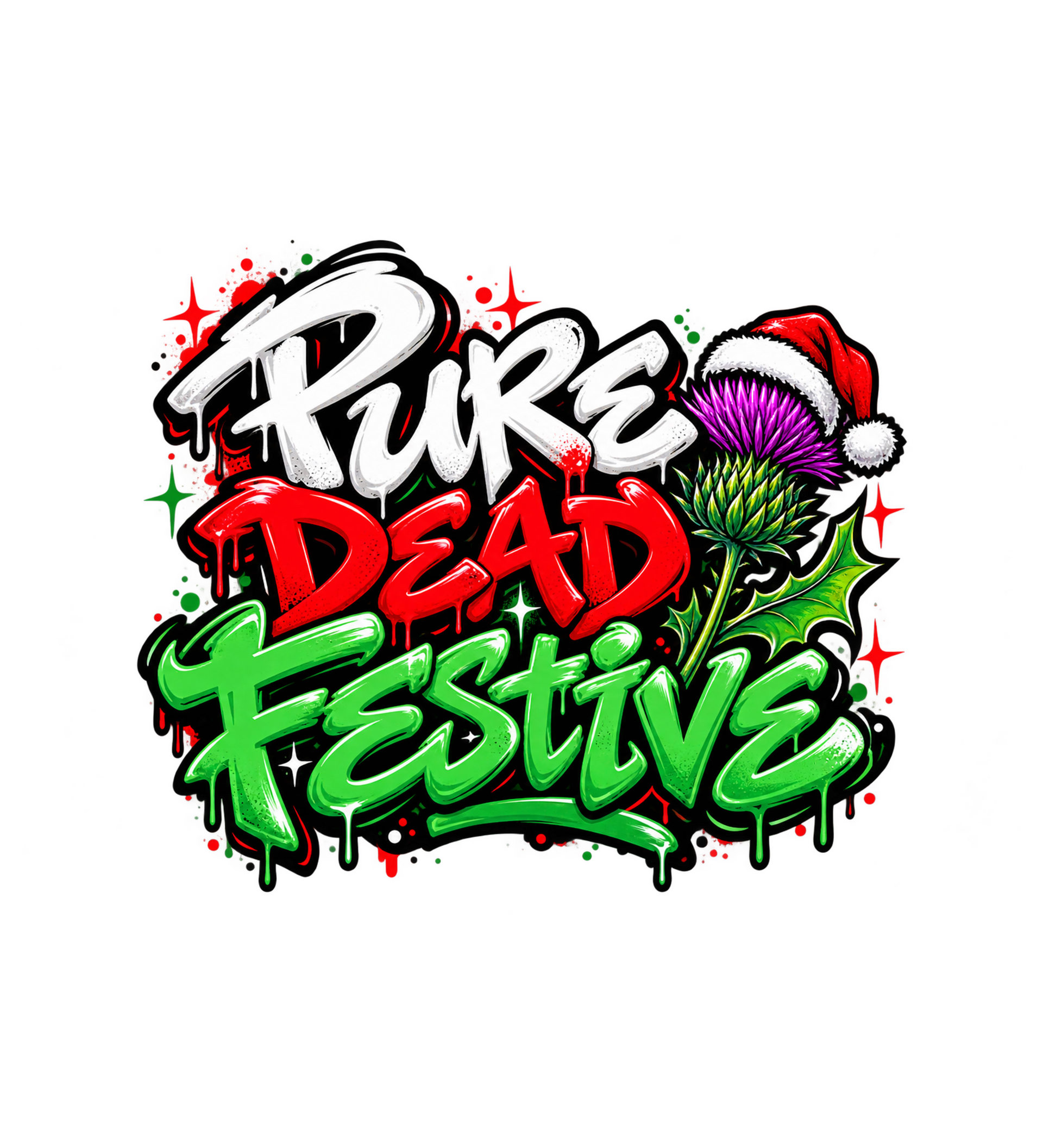 Pure Dead Festive – Scottish Christmas T-Shirt Print