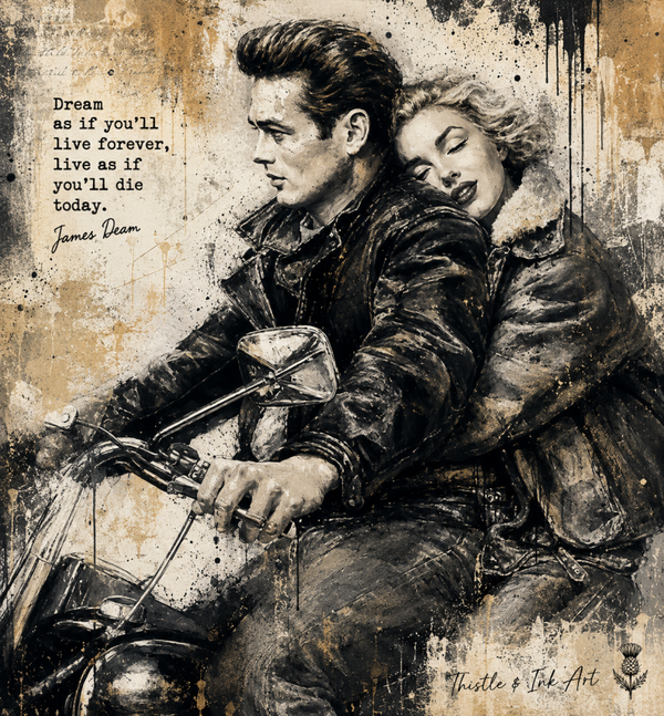 Rebel Romance – James Dean & Marilyn Monroe Art Print