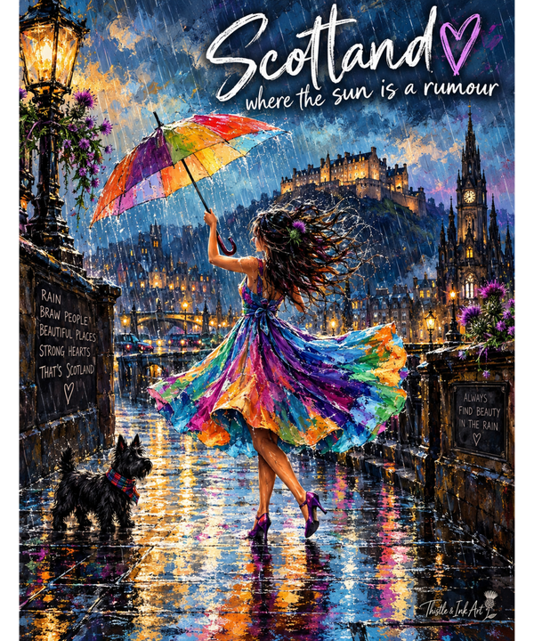 Scotland – Where the Sun Is a Rumour | Colourful Scottish Rain Art