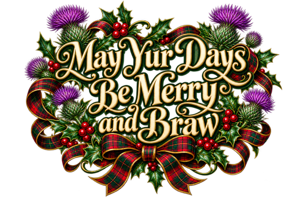 May Yur Days Be Merry and Braw – Scottish Christmas PNG