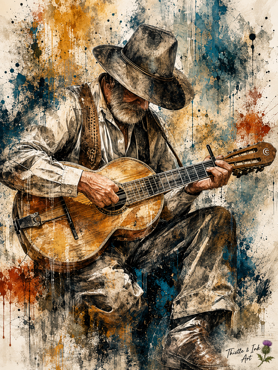 The Last Song – Wild West Guitar Art Print