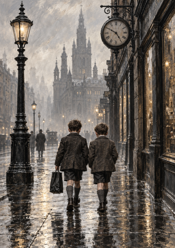 Weans Walking the Gorbals – Auld Glesga Art Print