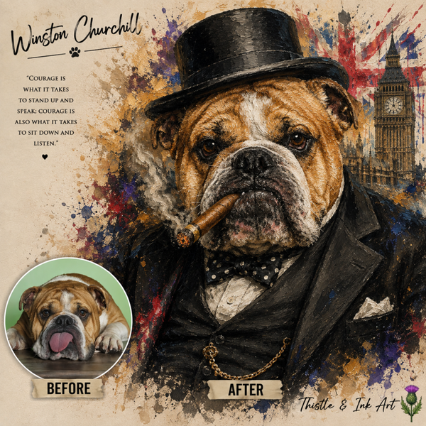 The British Bulldog – Personalised Character Pet Portrait