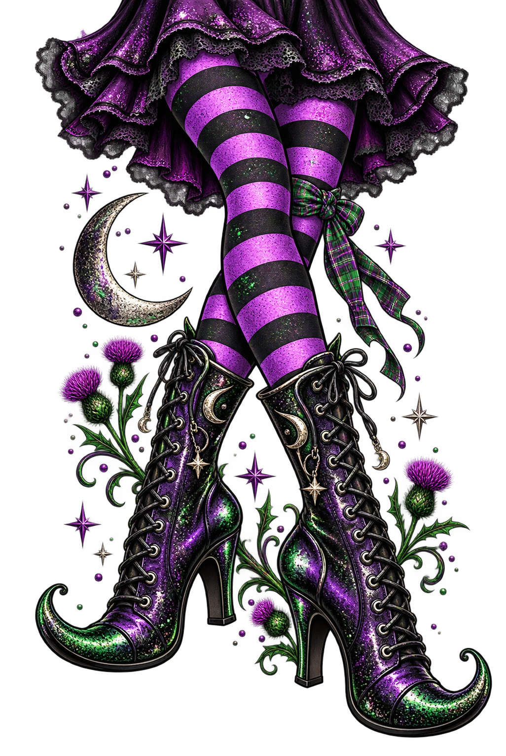 Witchy Boots & Scottish Thistles