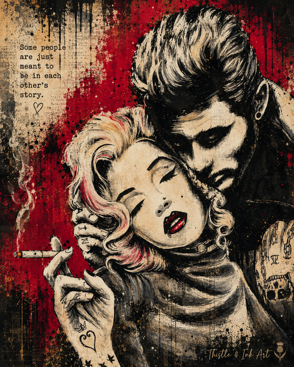 Written in the Stars – Marilyn & James Dean Art Print