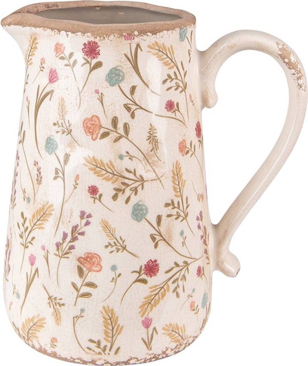 Clayre & Eef Decoratie Schenkkan 21x14x23 cm Roze Beige Keramiek