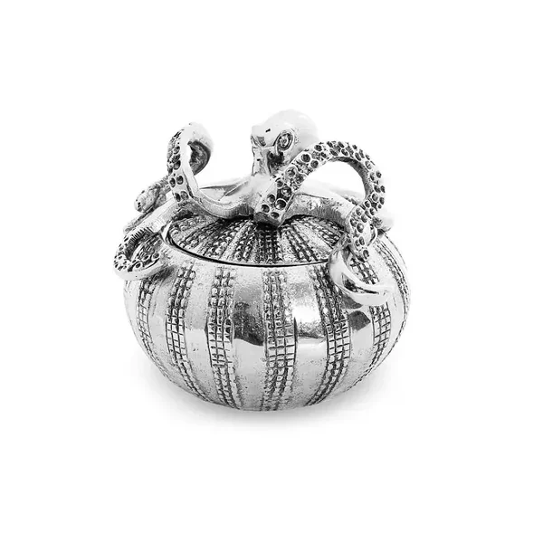 Octopus bowl/bewaardoos 12x12x13cm aluminium