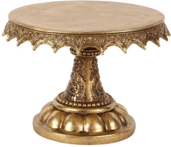 Baroque - Decoratief beeld of figuur - Taartenplateau 25 cm - Goud - Resin - 18x25x25 - Polyresin