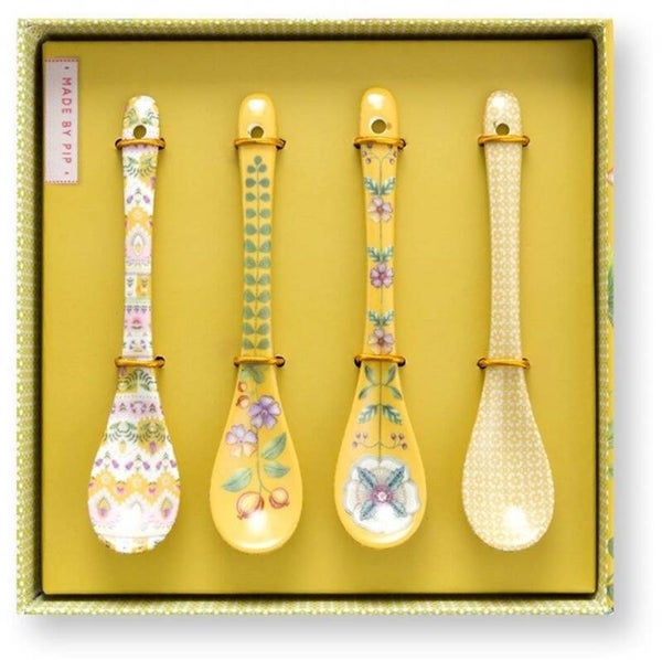Pip studio - Lily & Lotus - Set van 4 theelepels- Yellow