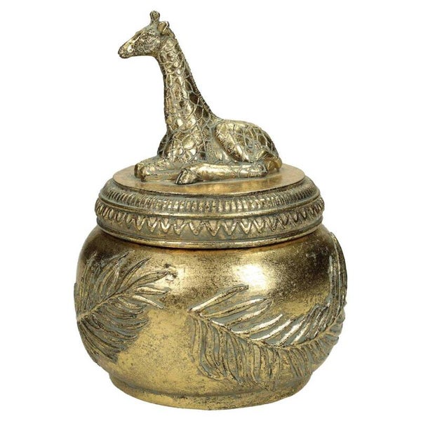 BOX GIRAFFE GOLD 16X12X12 CM