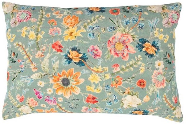 Mars&More kussen geborduurd wilde bloemen paarse ridderspoor 40x60cm