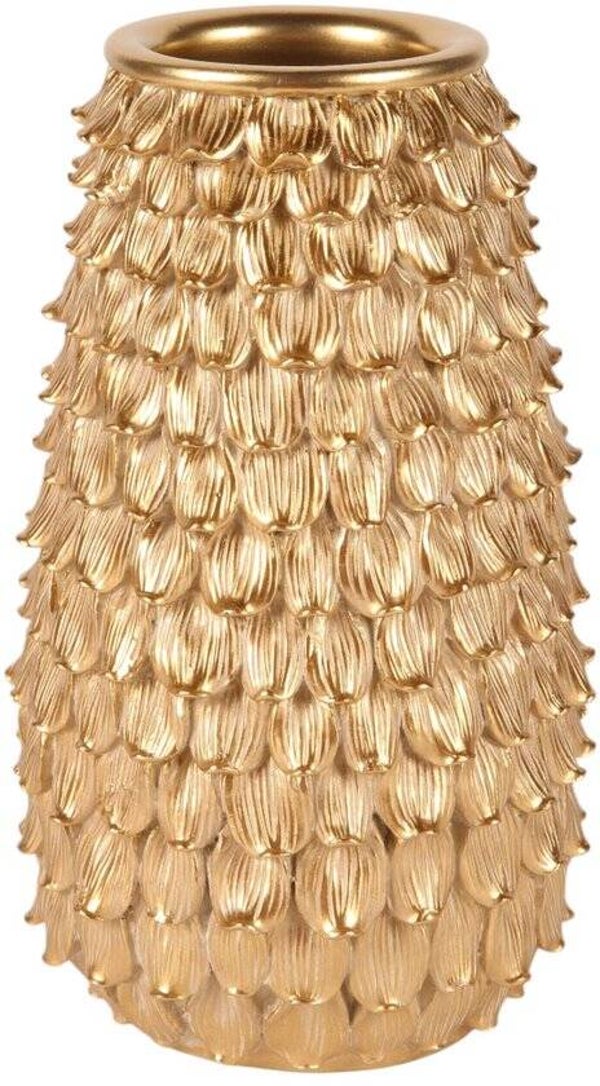 Baroque -Vaas Bladeren 19,5 cm - Goud - Resin - 19.5x11.5x11.5 - Polyresin