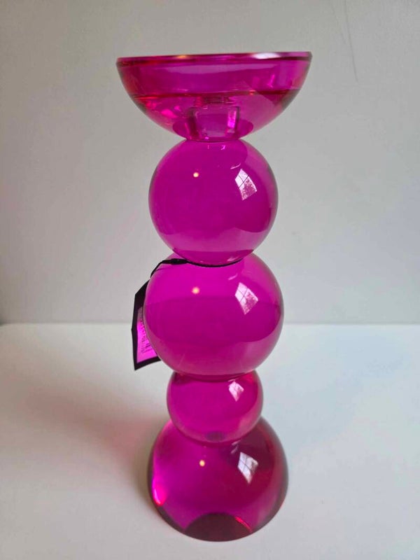 Colmore kaarshouder fuchsia kristalglas 12x12x30cm