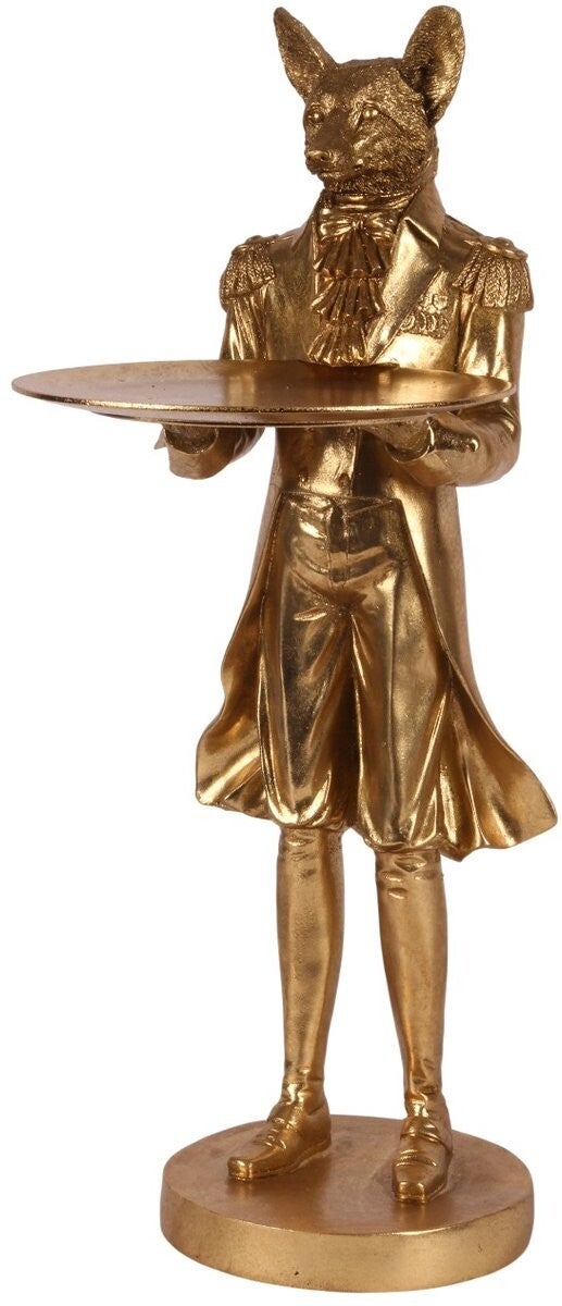 Baroque  - Vos met Dienblad 54,5 cm - Goud - Resin - 54.5x30x20 - Polyresin