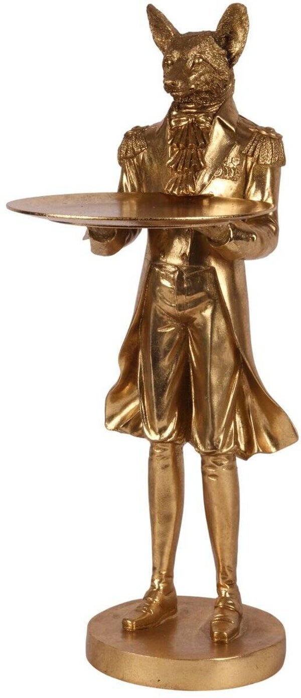 Baroque  - Vos met Dienblad 54,5 cm - Goud - Resin - 54.5x30x20 - Polyresin