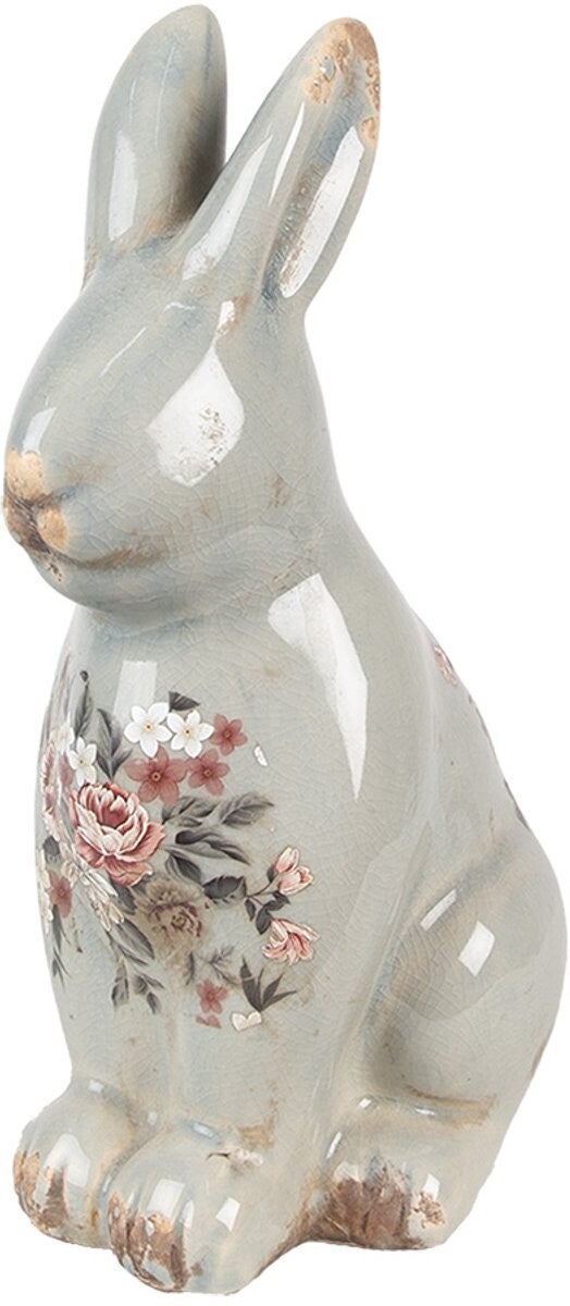 Decoratie Beeld Konijn 27 cm Grijs Keramiek