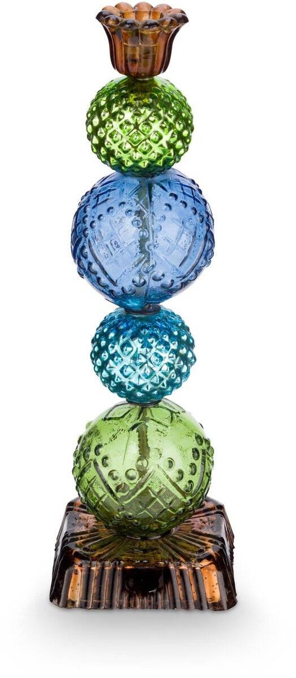 Pip Studio - Love Birds Glass Bead - Kandelaar - Glas - Blauw/Groen - 30 cm